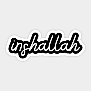 inshallah - white Sticker